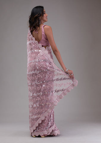 GAUHAR | White Net Full Length Gown