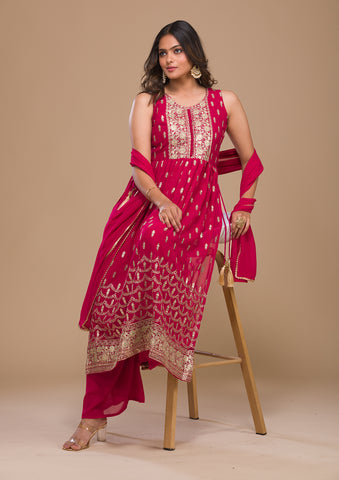 Readymade Black Georgette Salwar Kameez Beautiful Women Girls Suit Ethnic  Dress | eBay