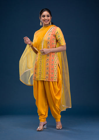 Golden Color Very Beautiful Designer Salwar Suit