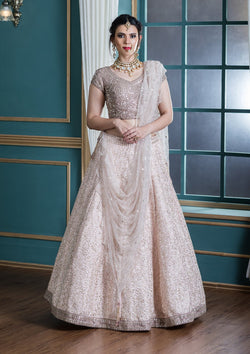 baby pink designer lehenga