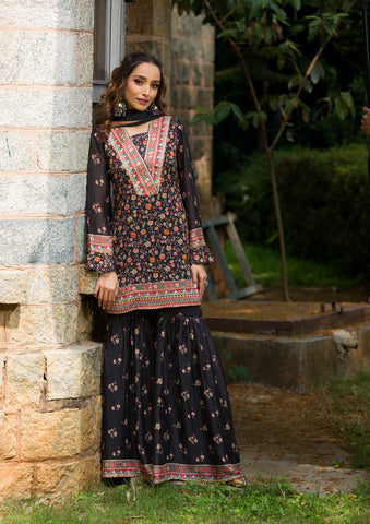 Buy Black Color Georgette Fabric Sharara Suit Online - SALA2648 | Appelle  Fashion