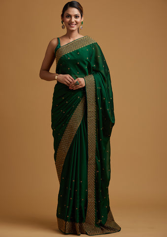 Embroidery Sea Green Saree For Ladies at Rs.1650/Piece in jamalpur offer by  Jagdamba Sarees