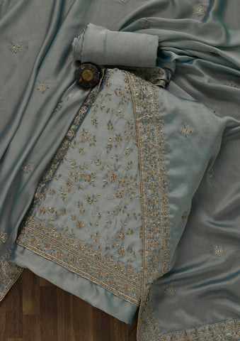 Shop Grey gota work chanderi suit for women | The Indian Couture