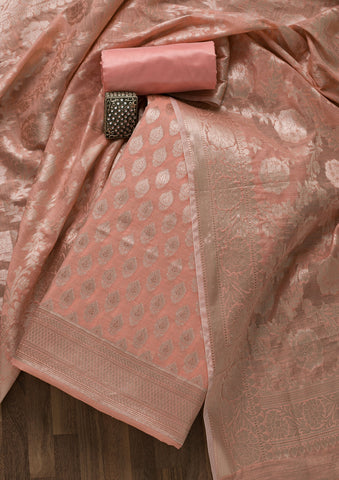 Rust Bandhani Banarasi Dress Material Pure Georgette Silk | KaLa Bandhej