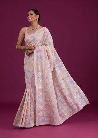 Buy Baby Pink Pakistani Art Silk Saree Online Shopping for Girl & Women –  HATKE BRIDE