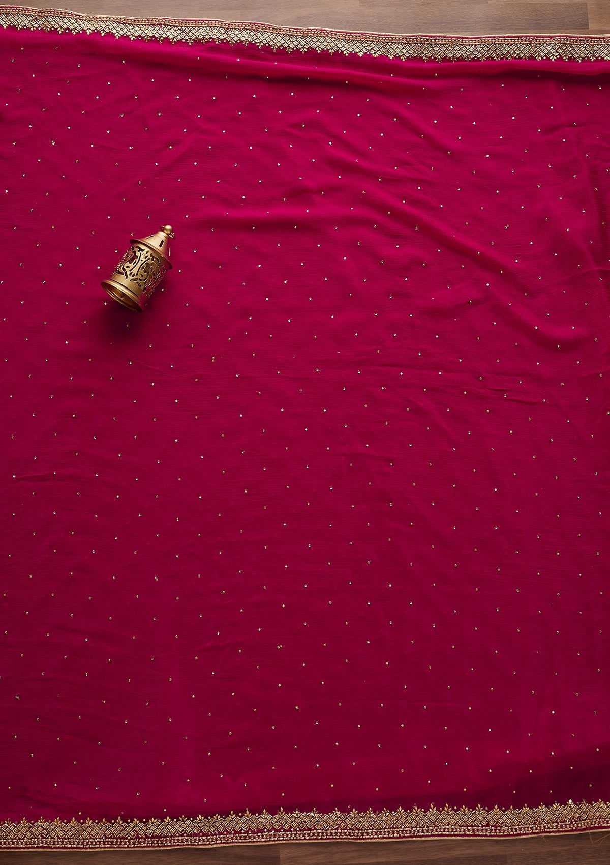 Rani Pink Stonework Chanderi Unstitched Salwar Suit – Koskii
