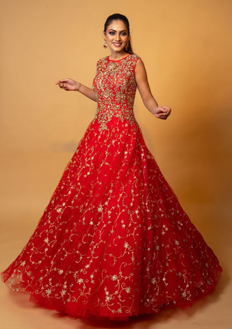 red colour gown online