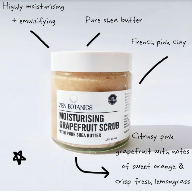 Zen Botanics Moisturising Pink Grapefruit Body Scrub