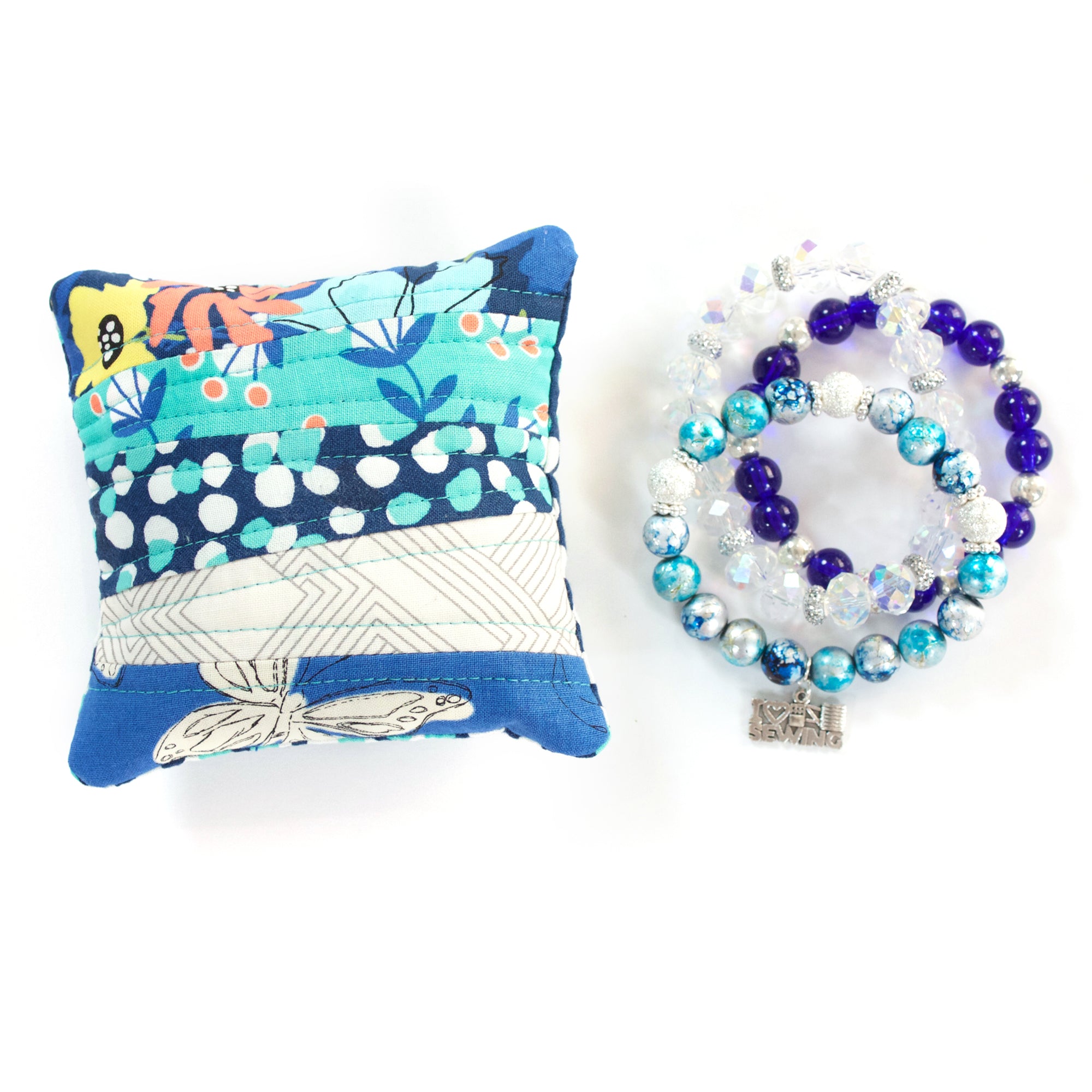 Royal - Pin Cushion and I Love Sewing Bracelet Set – Crystal Manning