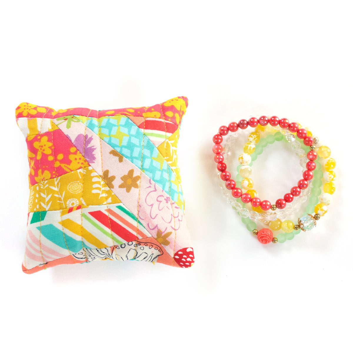 Strawberry Lemon - Pin Cushion and Bracelet Set – Crystal Manning