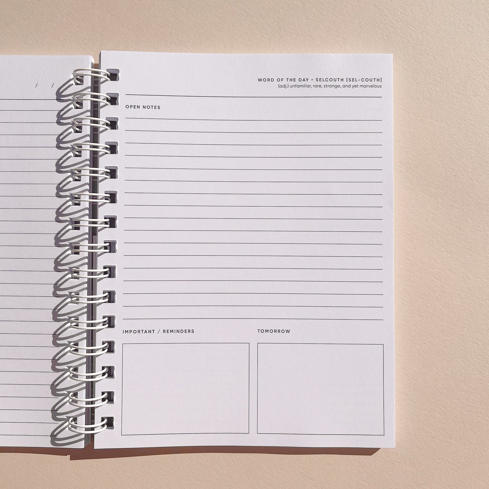 balance notebook layout