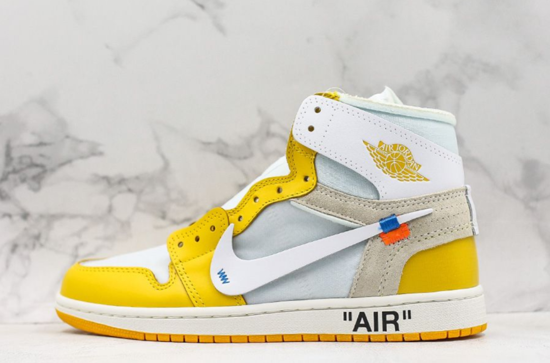 yellow and white off white jordan 1