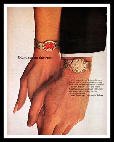 1968 Christian Dior by Bulova Ad - Retro Vintage Fashion Advertising