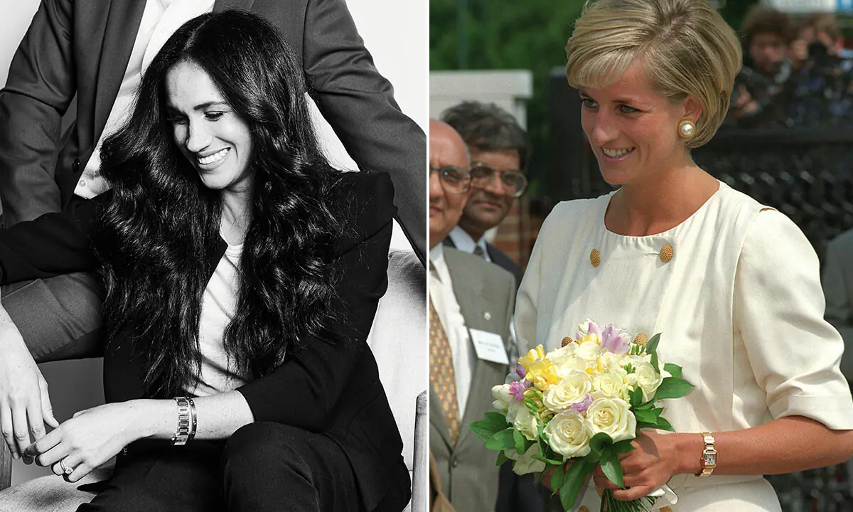Meghan Markle wears Princess Diana's Cartier Tank watch