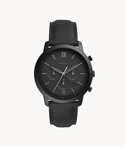 Neutra Chonograph Black Leather Watch