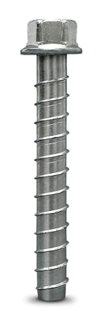 Concrete screw anchor for pull-up rig installation into concrete