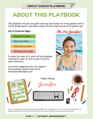 Cricut Coach Playbook: Quick and Easy One-Page Diagrams for Popular Ta –  JenniferMaker