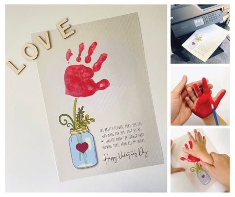 Valentine's Day Kids Handprint Art Craft