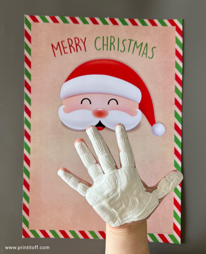 free santa handprint art printable