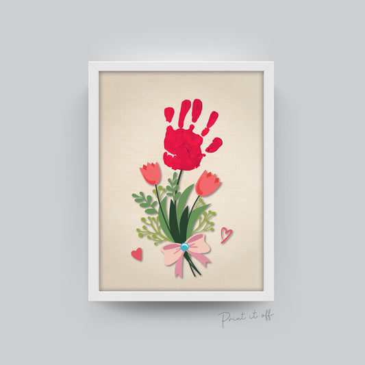 Bottom of My Heart Tips of My Toes / Happy Valentine's Day / Footprint  Heart Love / Handprint DIY Craft Art Baby Kids / Print It off 0151 