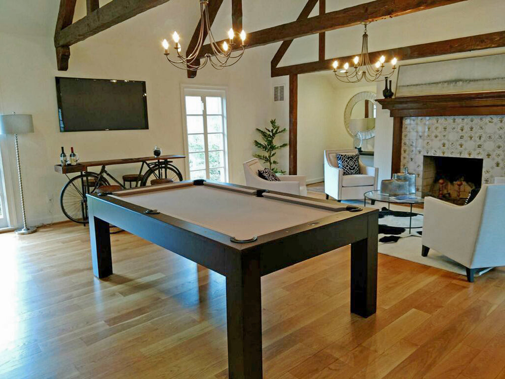 Custom dining pool table 8' khaki cloth