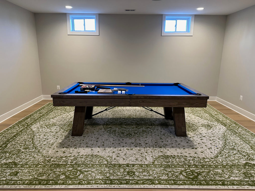 plank and hide isaac pool table 8' side view