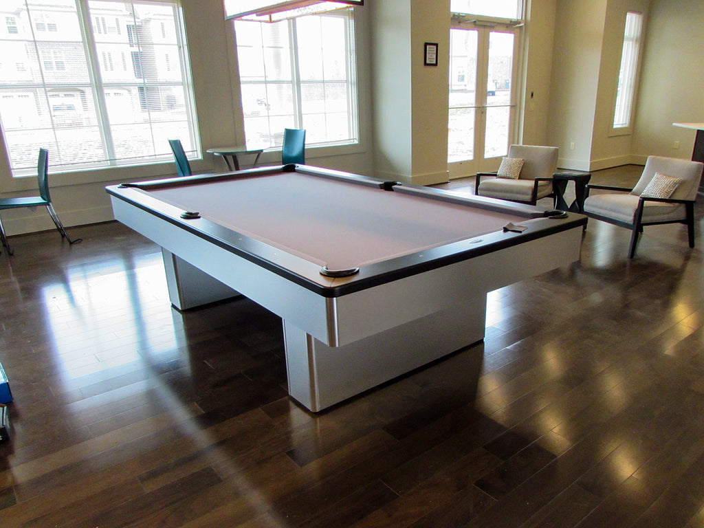 olhausen monarch pool table brushed aluminum