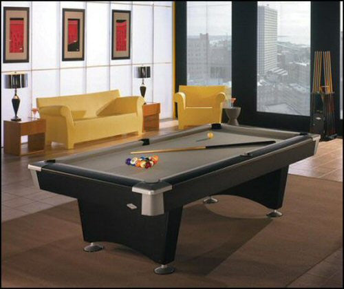 all black pool table