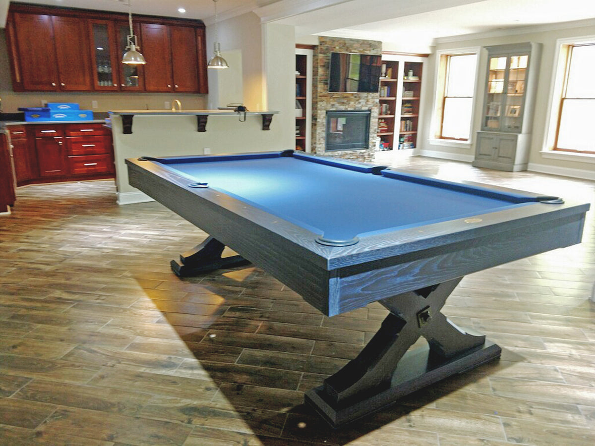 pool table in a pool