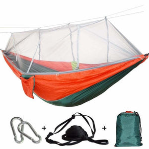 $39 Bushcraft Hammock Tent With Mosquito Net + FREE PILLOW - Green & Red - Travel