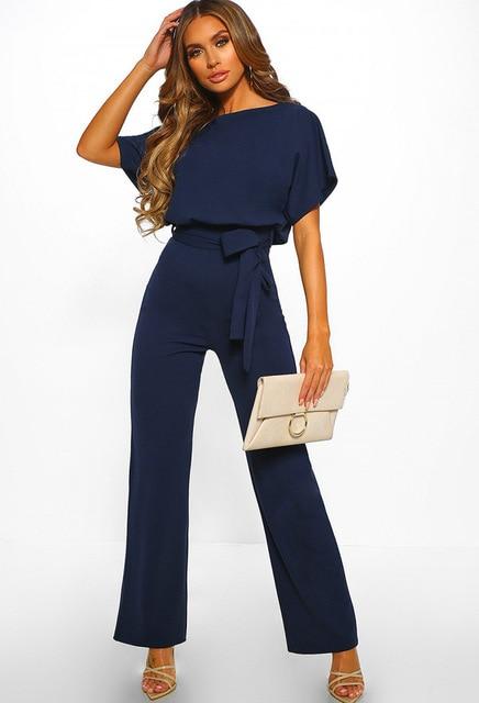 blue plus size jumpsuit