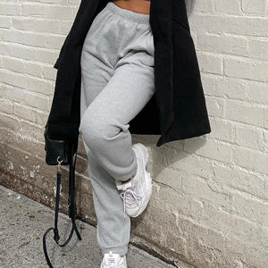 grey wide leg sweatpants