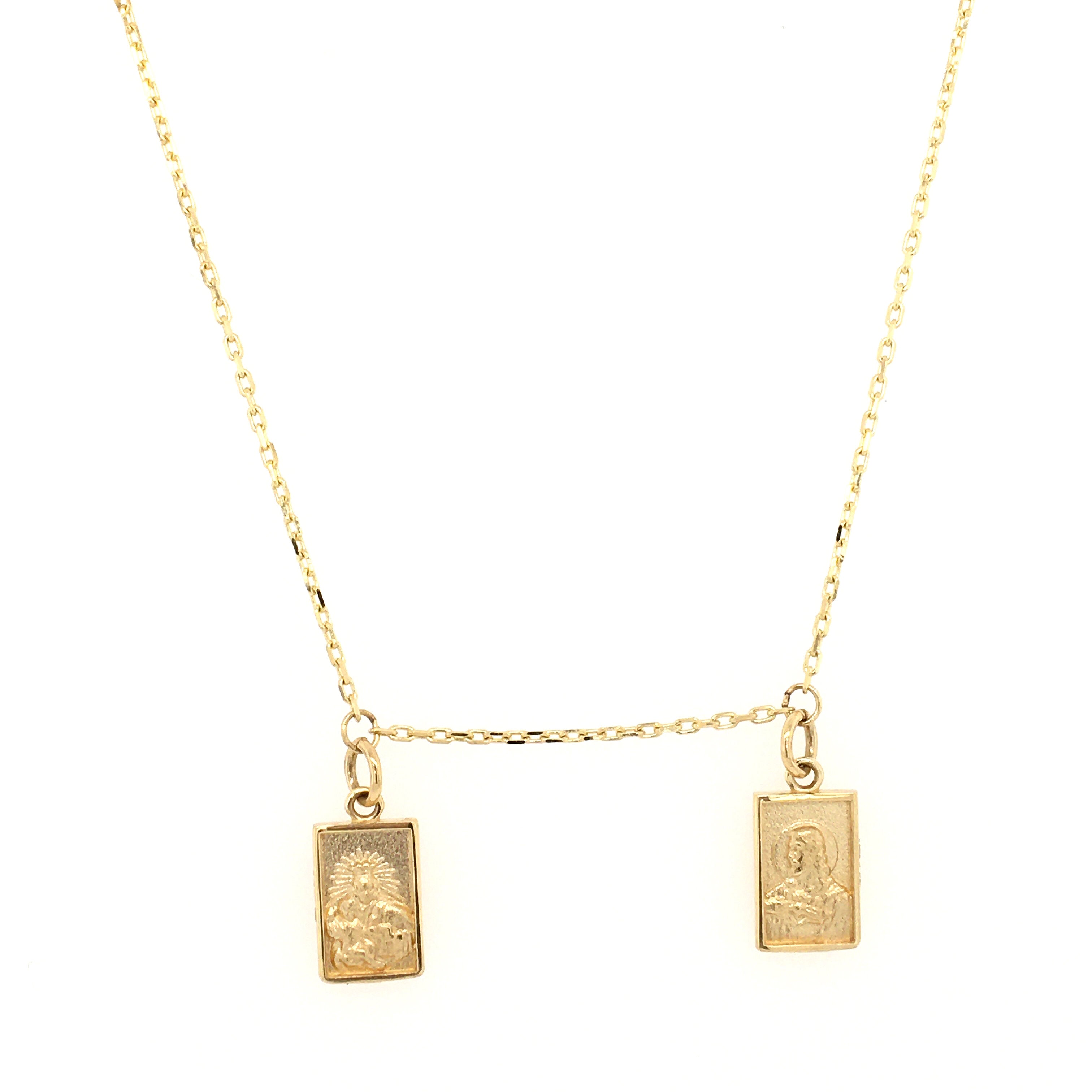 14k gold scapular necklace