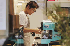 Iberital IB7 Traditional Espresso Coffee Machine in Tiffany Blue