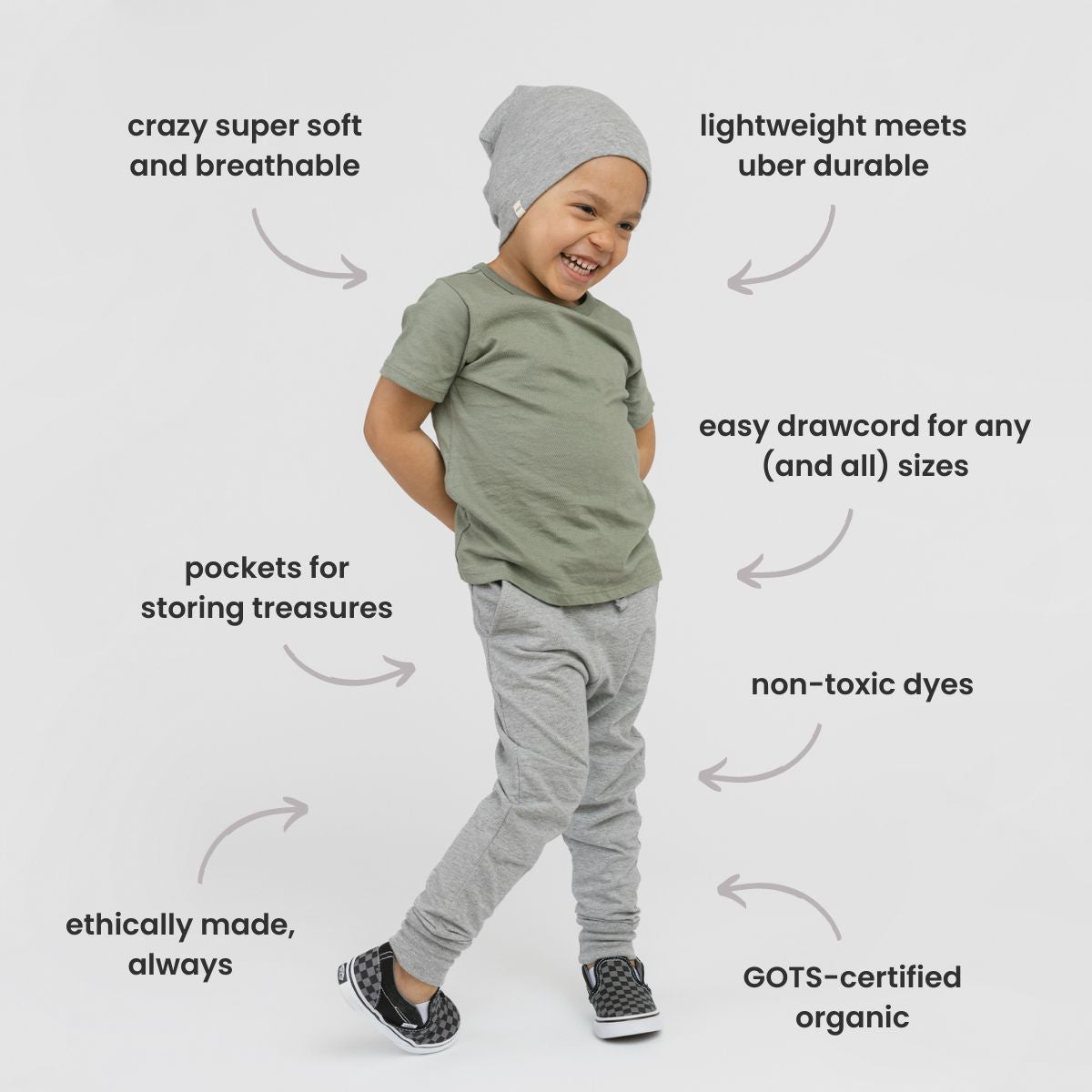 Toddler & Kids Organic Fleece Skinny Sweatpants
