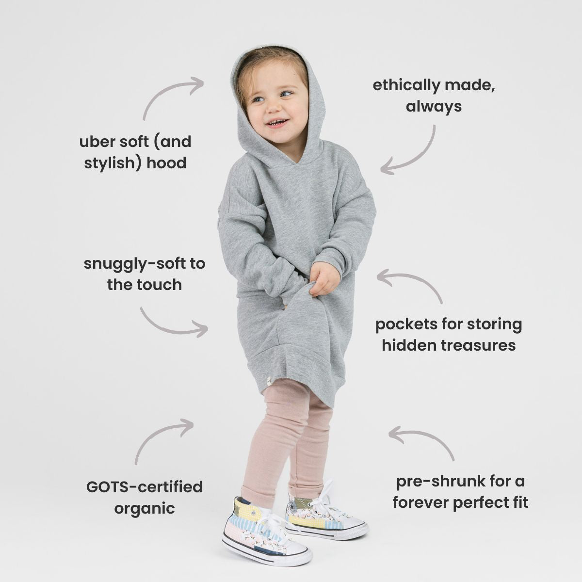 Cozy Hoodie Dress | Sustainable Cool Kids Clothes | Dresses