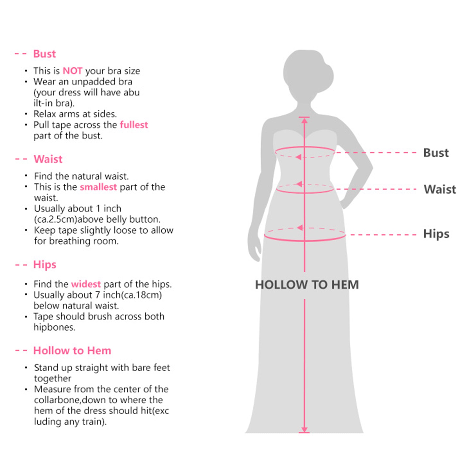 How to take measurement for made-to-order dress