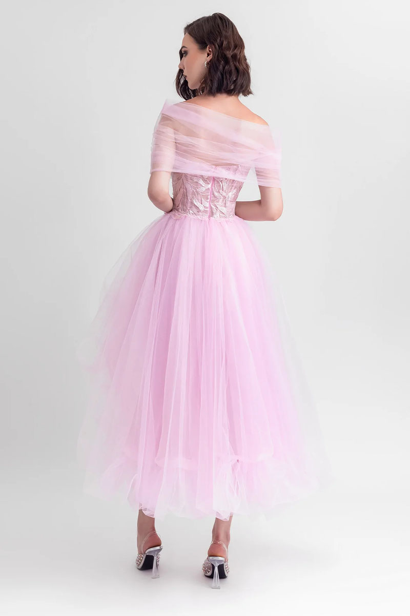 Jewelclues All for Love Strapless Tulle Midi Dress Blush / 10