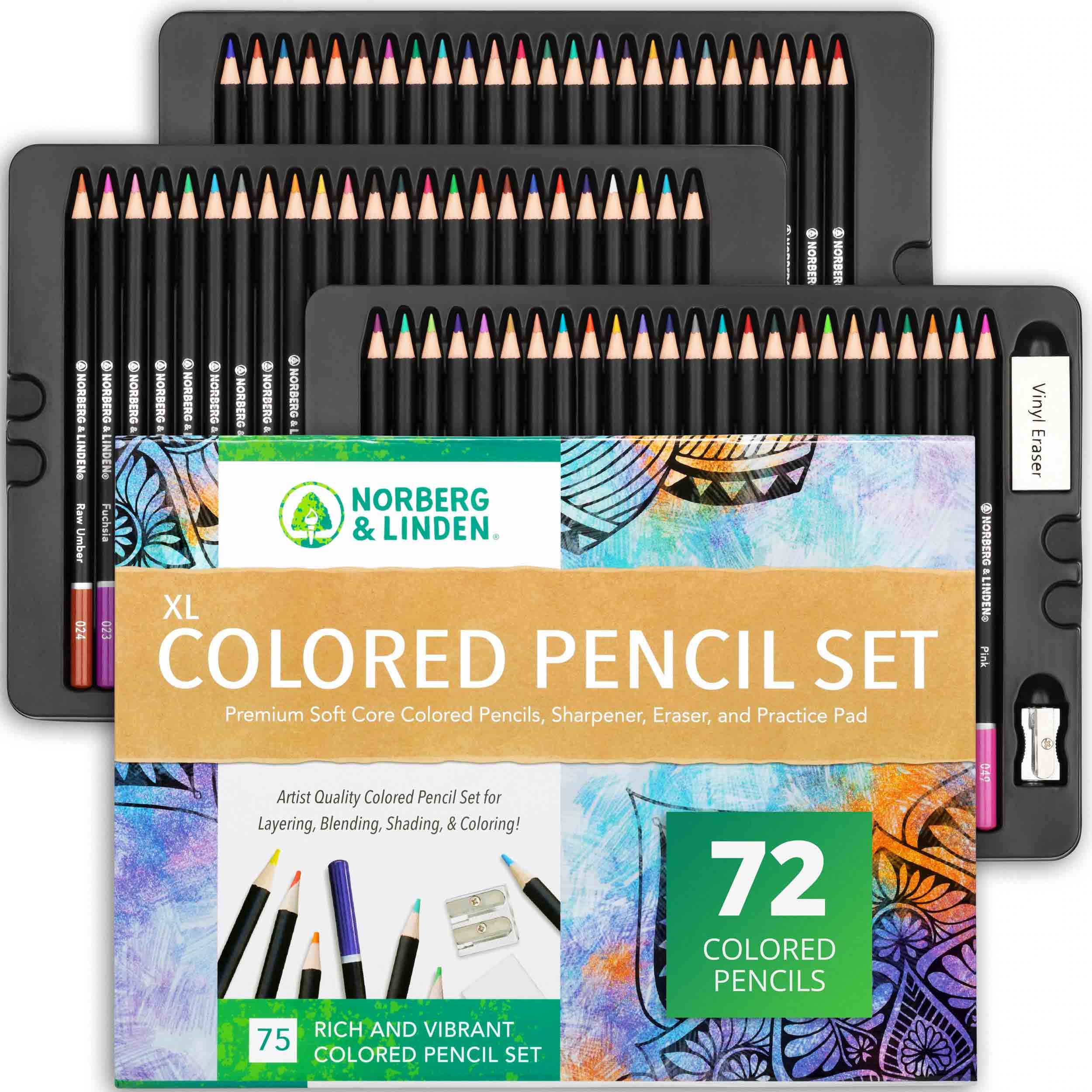 ThEast 72 Colored Pencils for Adult Coloring Book, Premier Coloring Pencils  Set, Artist Soft Core Oil Based Color Pencil