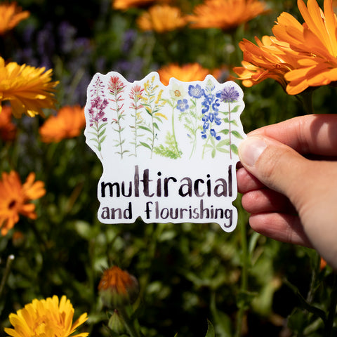 multiracial and flourishing sticker