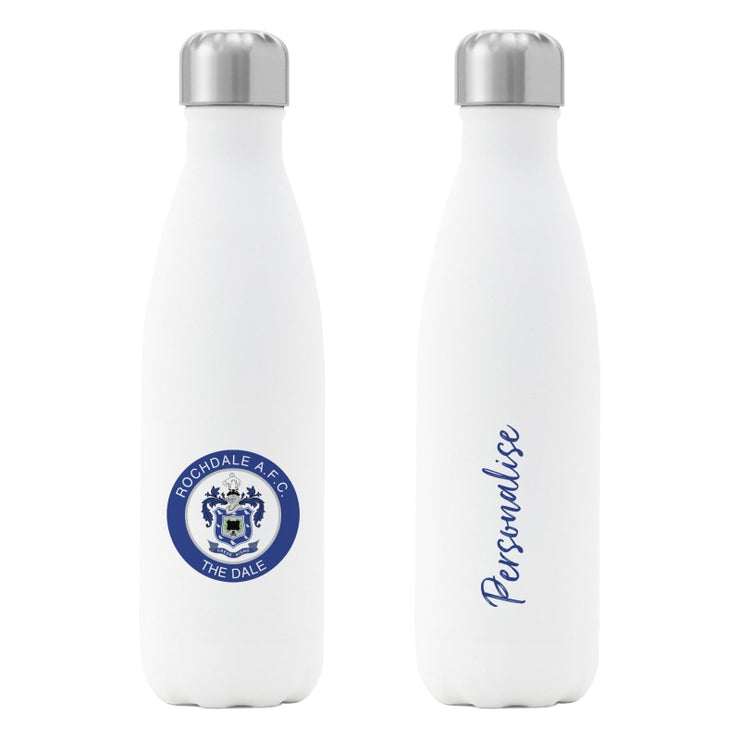 Personalised Rochdale AFC Crest Insulated Water Bottle-Insulated Water Bottle-Give Personalised Gifts