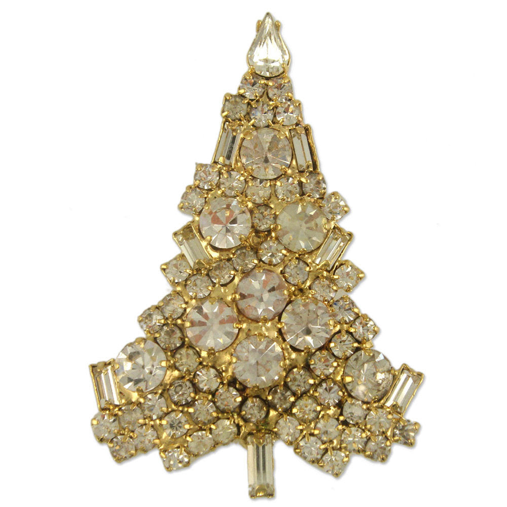 Gold Plated Christmas Tree Brooch