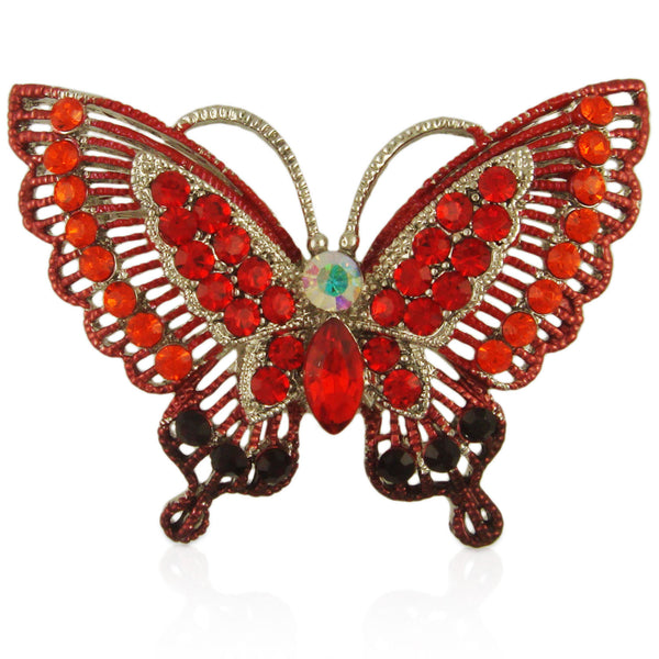 red butterfly brooch