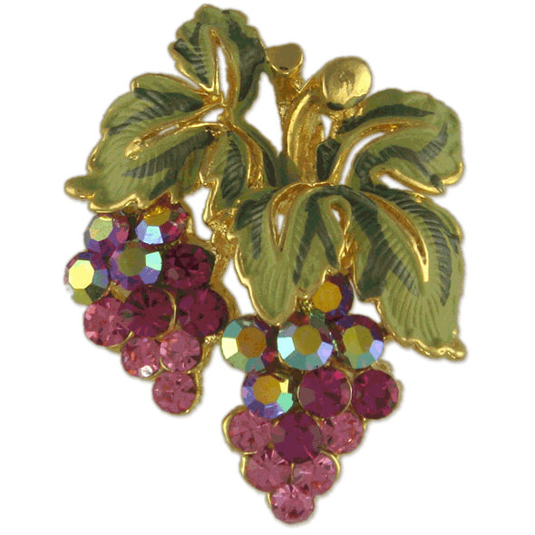 fuchsia grape brooch