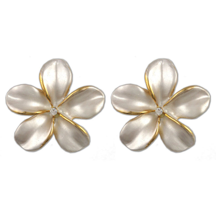 gold plated white earring