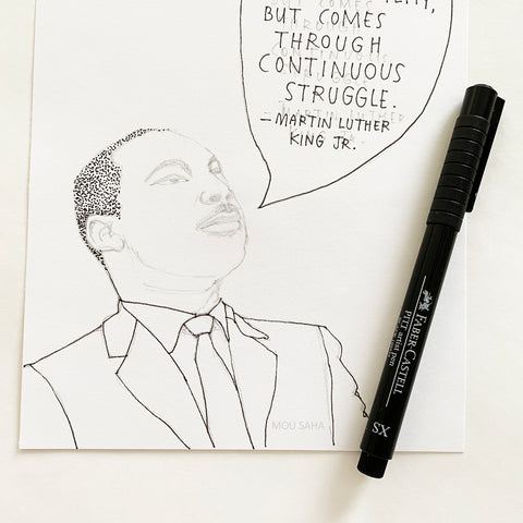 Sketch of Dr. King and Pitt Artist Pen