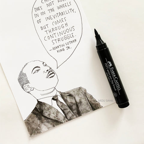 Sketch of Dr. King and Pitt Artist Pen