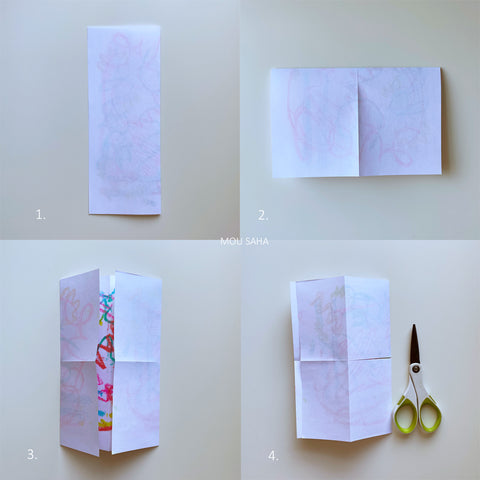 Paper folded with Scissors