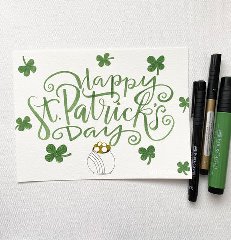 St. Patrick's Day hand lettering with Pitt Artist Pen