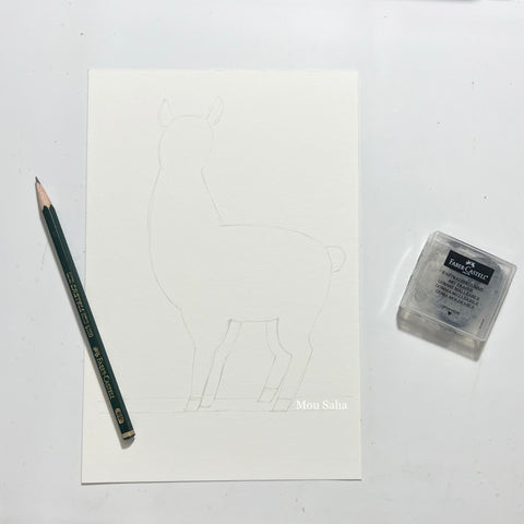 Sketch of an alpaca